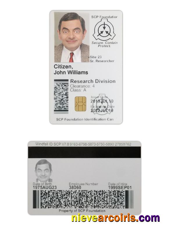 USA SCP ID card